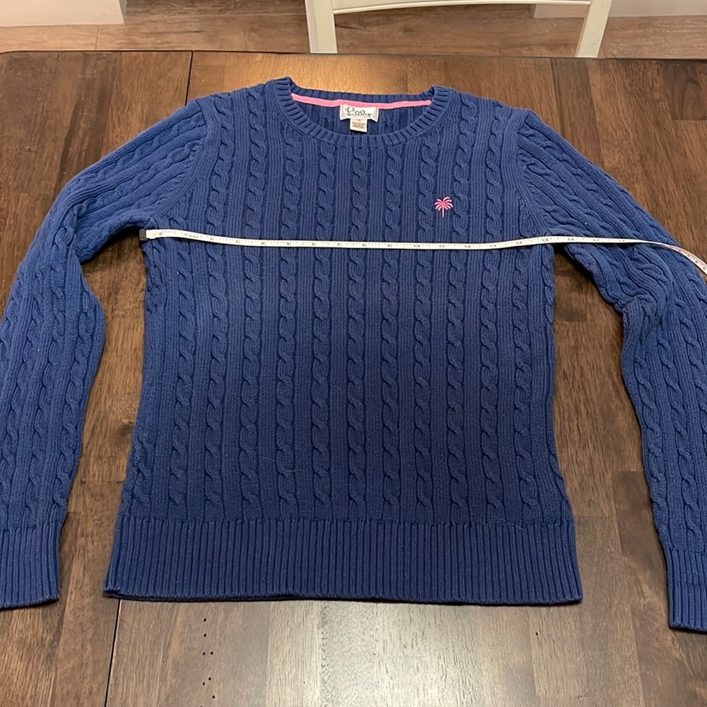 Lilly Pulitzer Blue Cable Sweater - Sz Medium